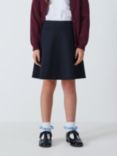 John Lewis Girls' Adjustable Waist Stain Resistant A-Line School Skirt, Blue Navy