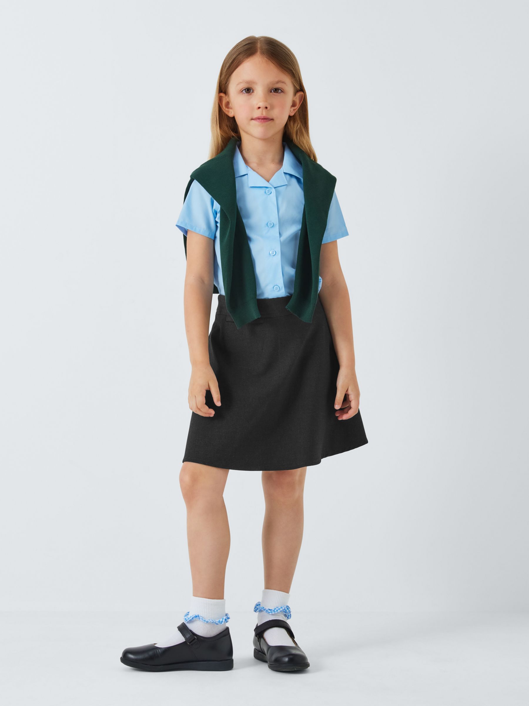 Buy John Lewis Kids' Adjustable Waist A-Line School Skirt, Grey Mid Online at johnlewis.com