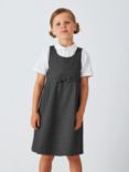 John Lewis Girls' Pleated School Tunic With Bow, Grey