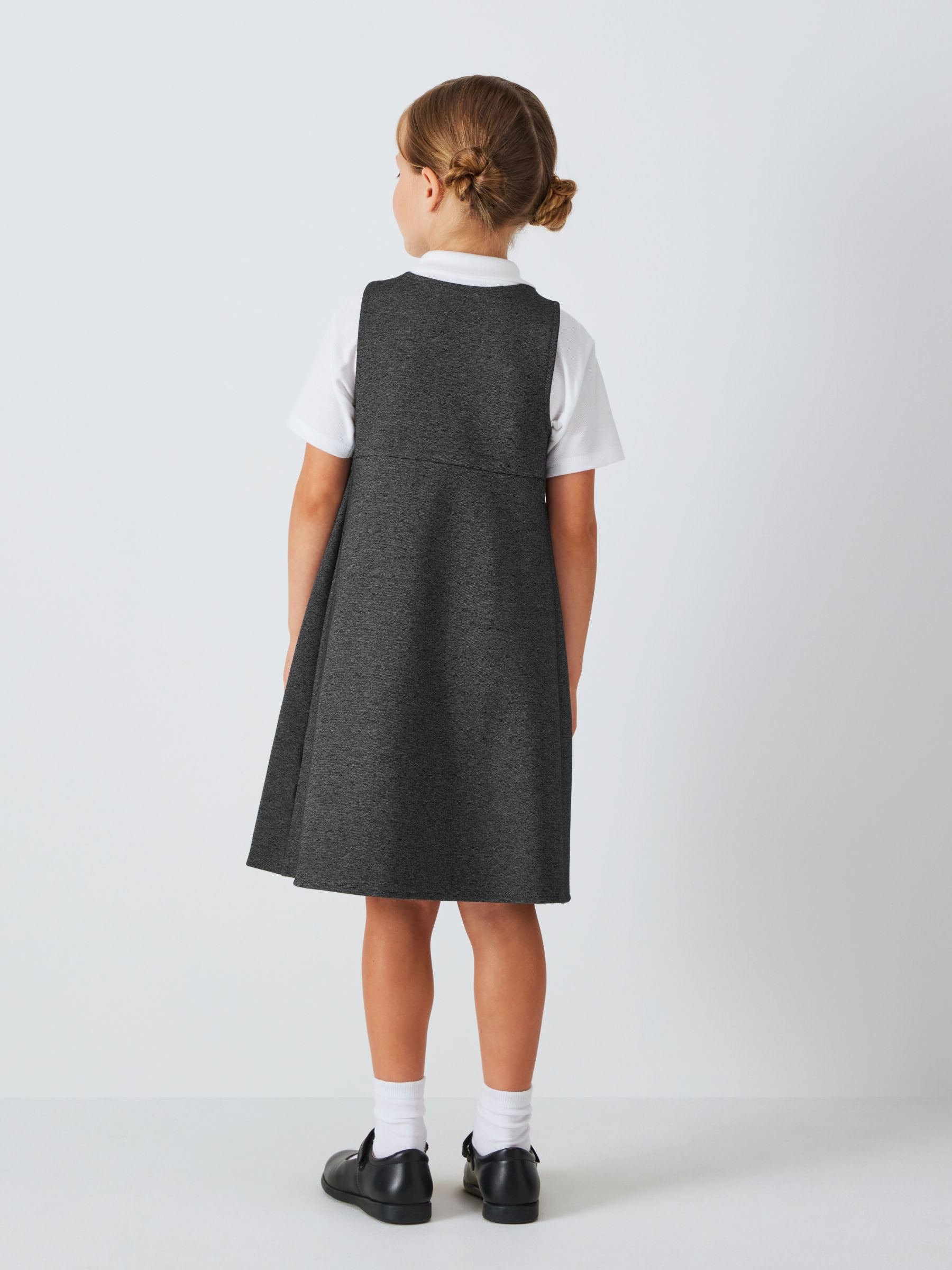 John Lewis Girls' Pleated School Tunic With Bow, Grey, 12 years