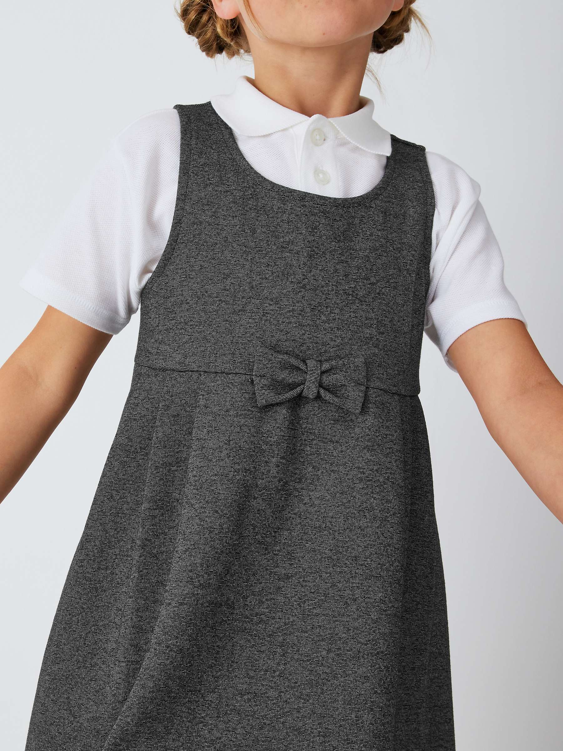 Buy John Lewis Girls' Pleated School Tunic With Bow, Grey Online at johnlewis.com