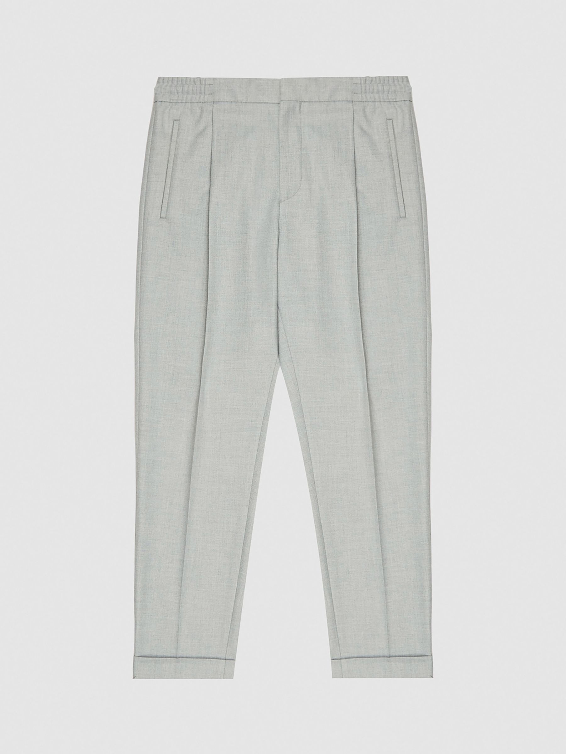 Reiss Brighton Pleated Slim Trousers, Soft Grey, 28R