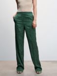 Mango Topeti Floral Tailored Trousers, Green