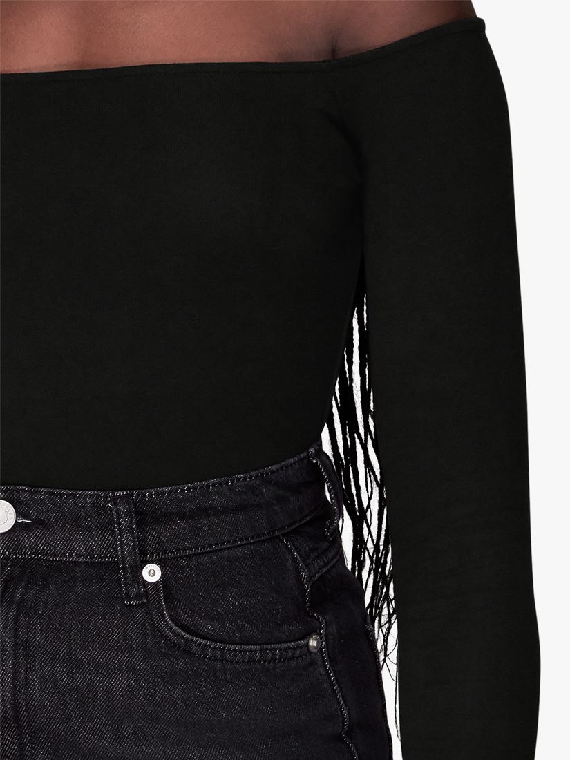 Black Bandeau Long Sleeve Top, WHISTLES