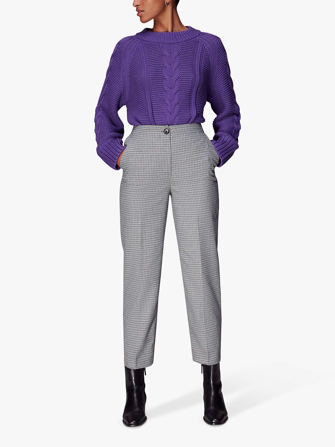 Buy Whistles Lila Check Trousers, Multi Online at johnlewis.com