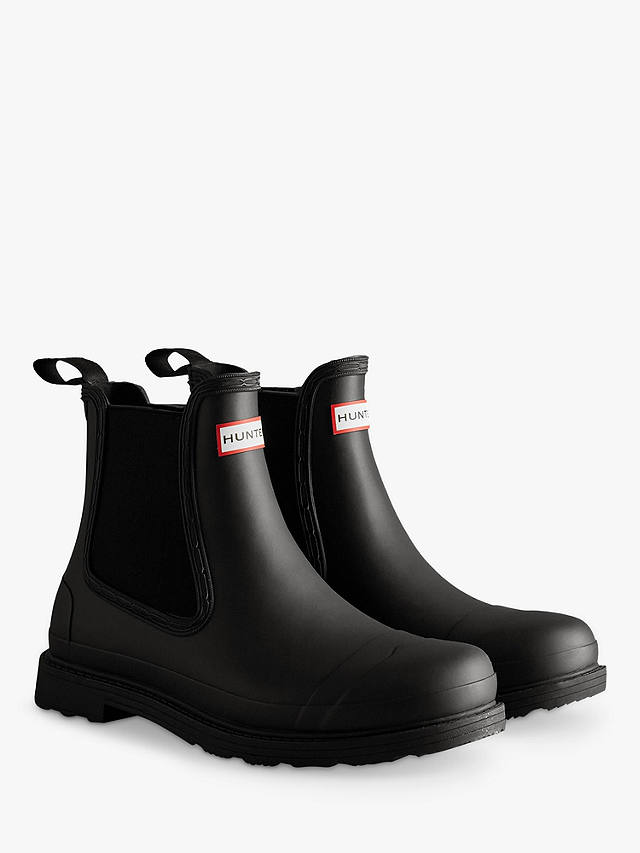 Hunter Waterproof Commando Chelsea Boots, Black