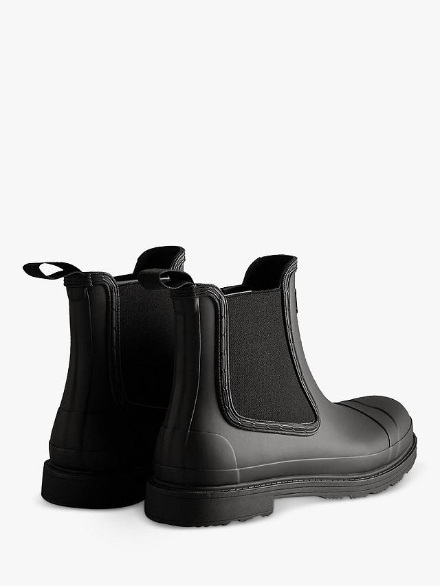Hunter Waterproof Commando Chelsea Boots, Black at John Lewis & Partners