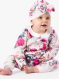 Angel & Rocket Baby Effie Peter Pan Floral Onesie & Hat, Pink Blush