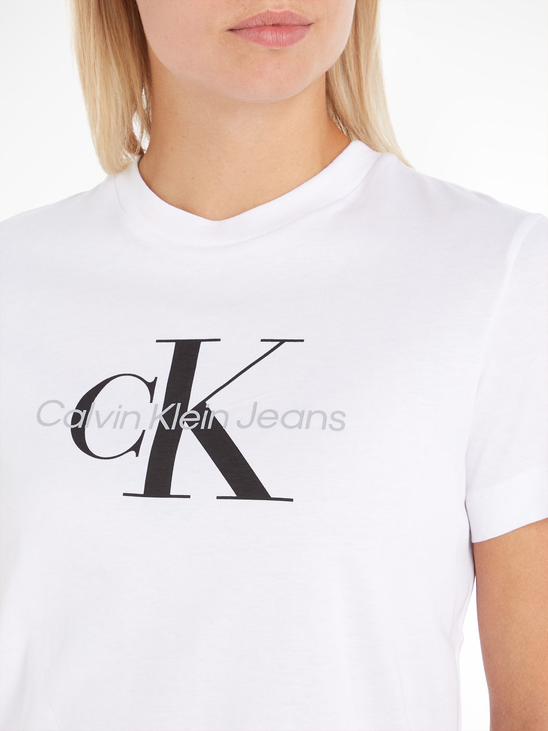 White Partners Monogram at John Klein & Logo Calvin T-Shirt, Bright Lewis
