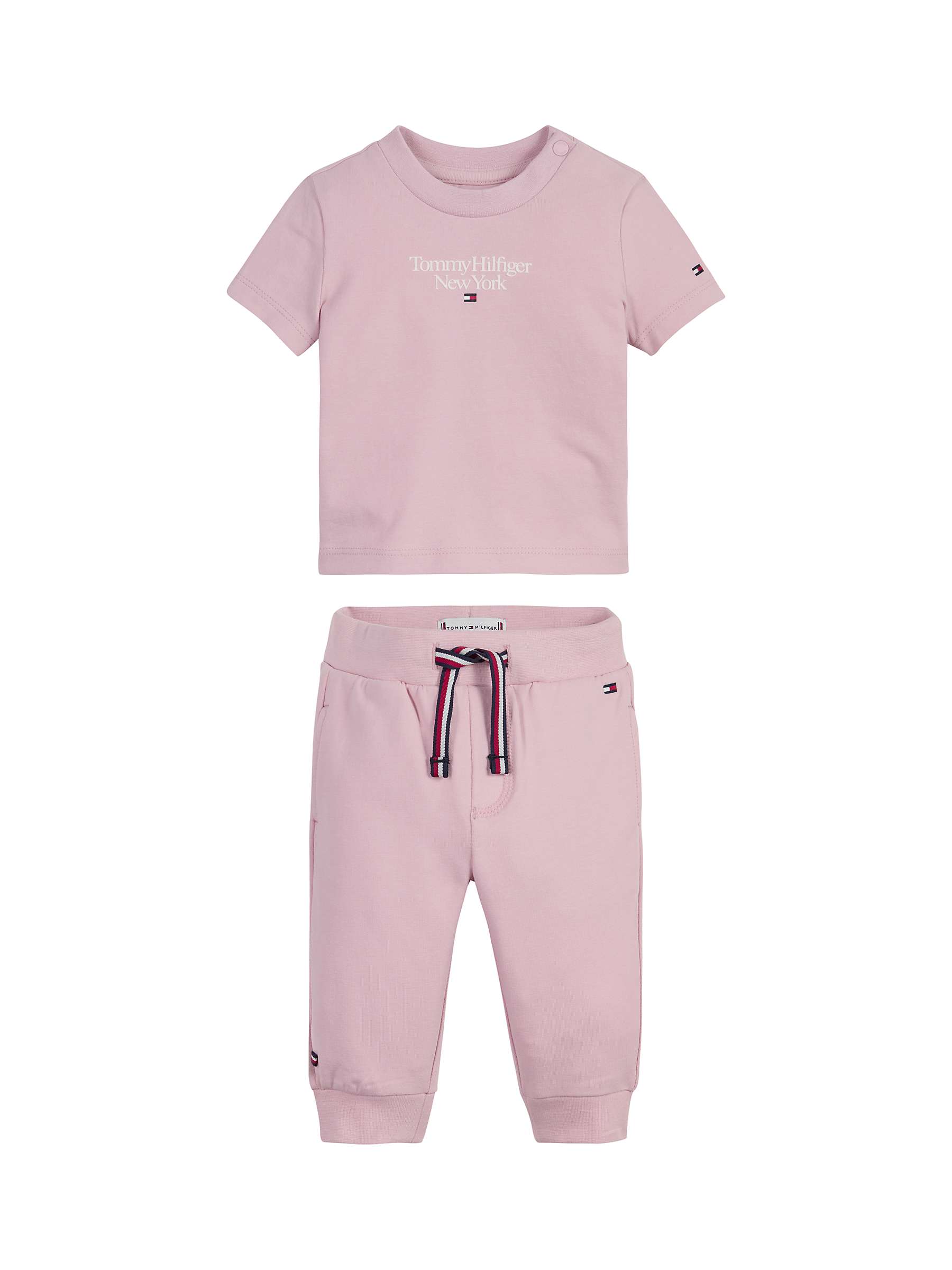darse cuenta Articulación Gracia Tommy Hilfiger Baby Essential Joggers and T-Shirt Set, Pink Shade at John  Lewis & Partners