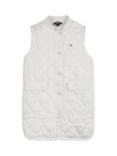 Tommy Hilfiger Kids' Plain Quilted Longline Gilet, Ancient White
