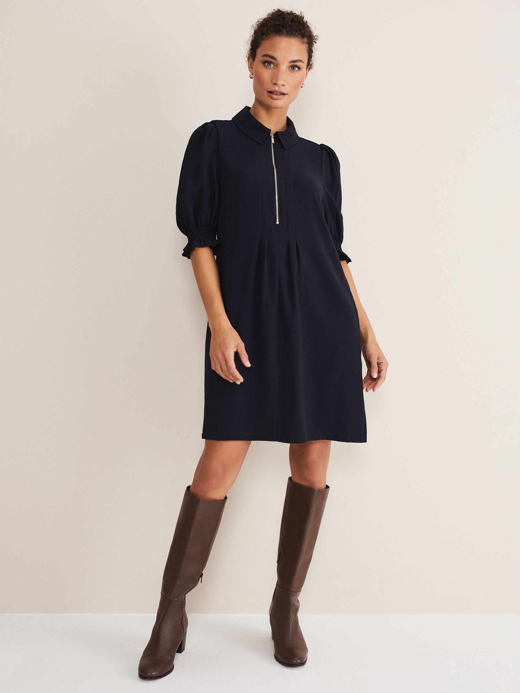 Buy Phase Eight Candice Zip Neck Shirt Dress Online at johnlewis.com