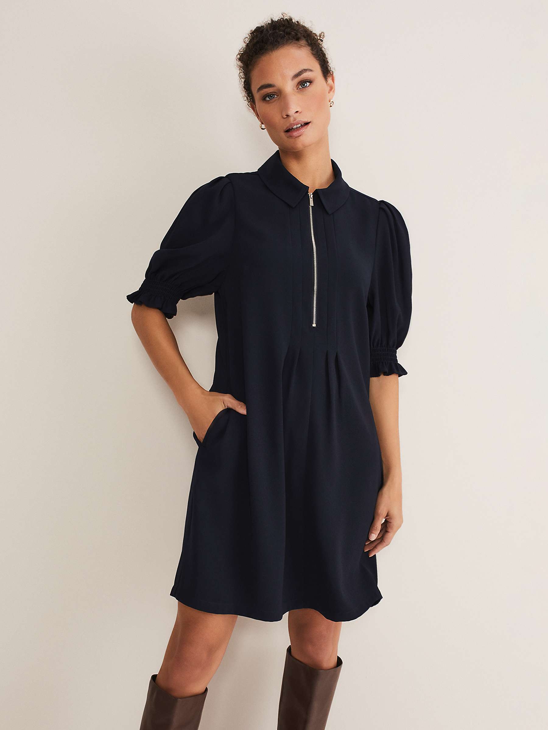 Buy Phase Eight Candice Zip Neck Shirt Dress Online at johnlewis.com