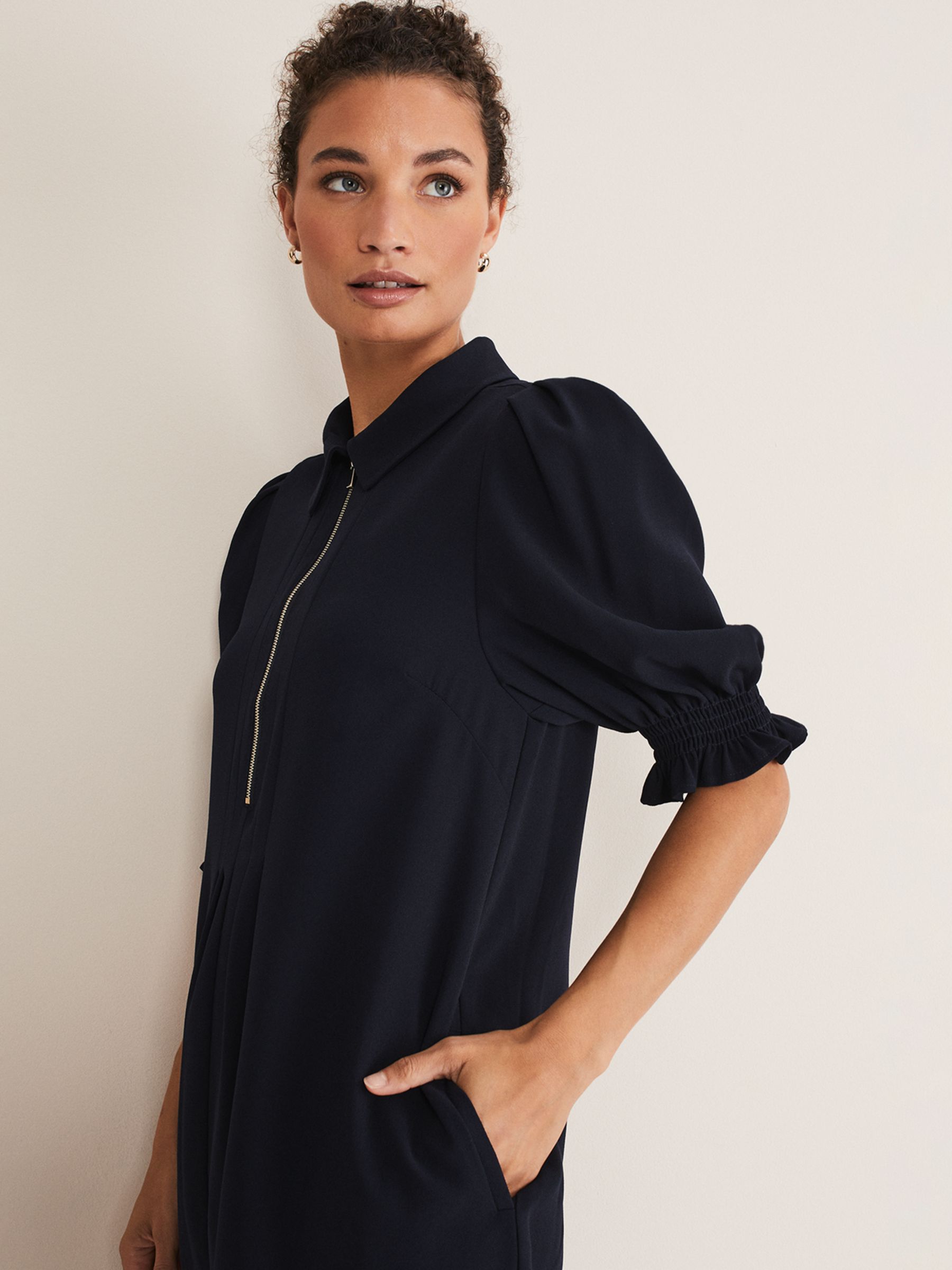 Buy Phase Eight Candice Zip Neck Shirt Dress Online at johnlewis.com