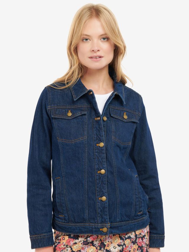 Barbour Adria Denim Overshirt, Indigo, 14