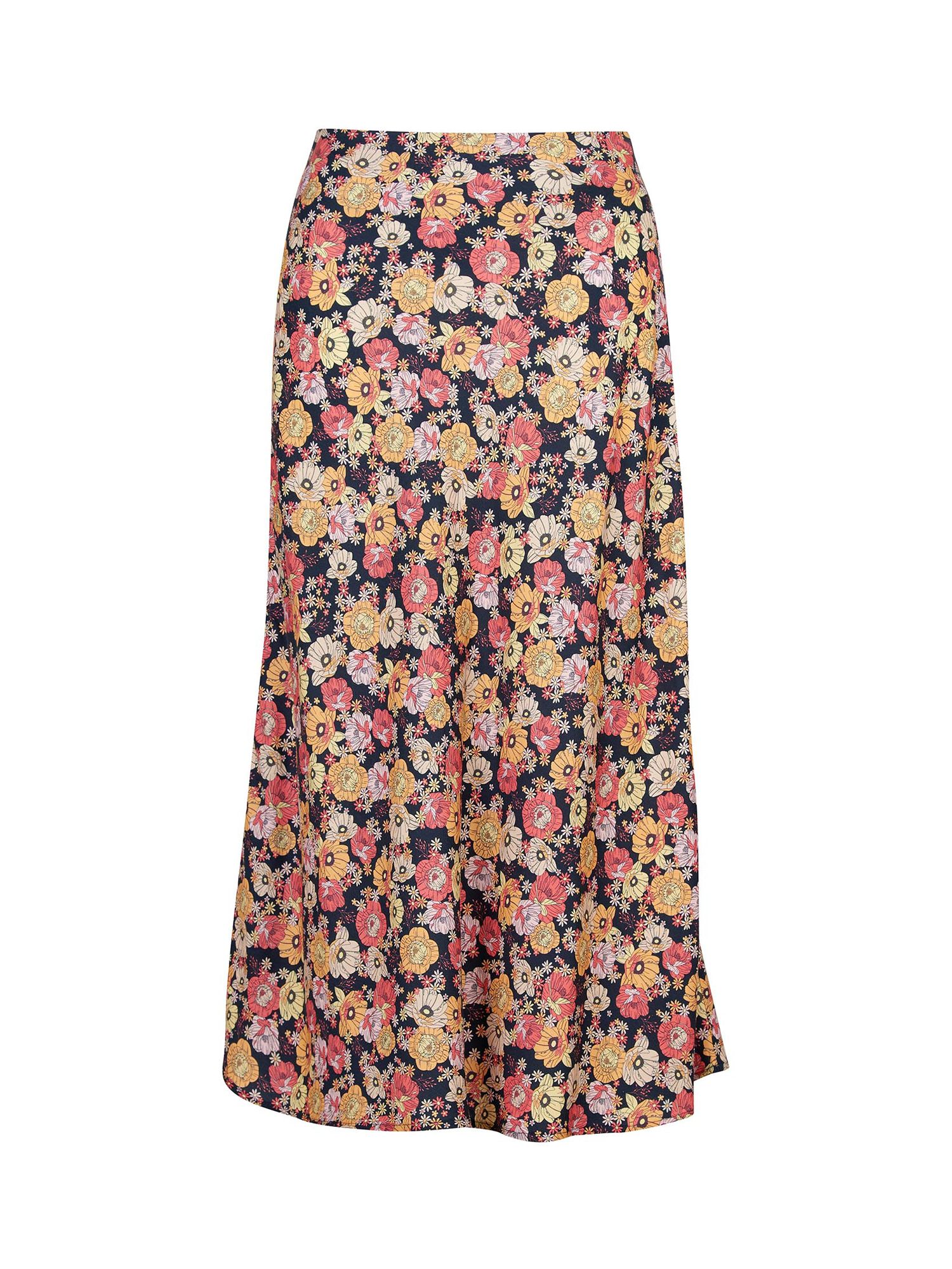 Barbour Coraline Floral Midi Skirt, Navy/Multi at John Lewis & Partners