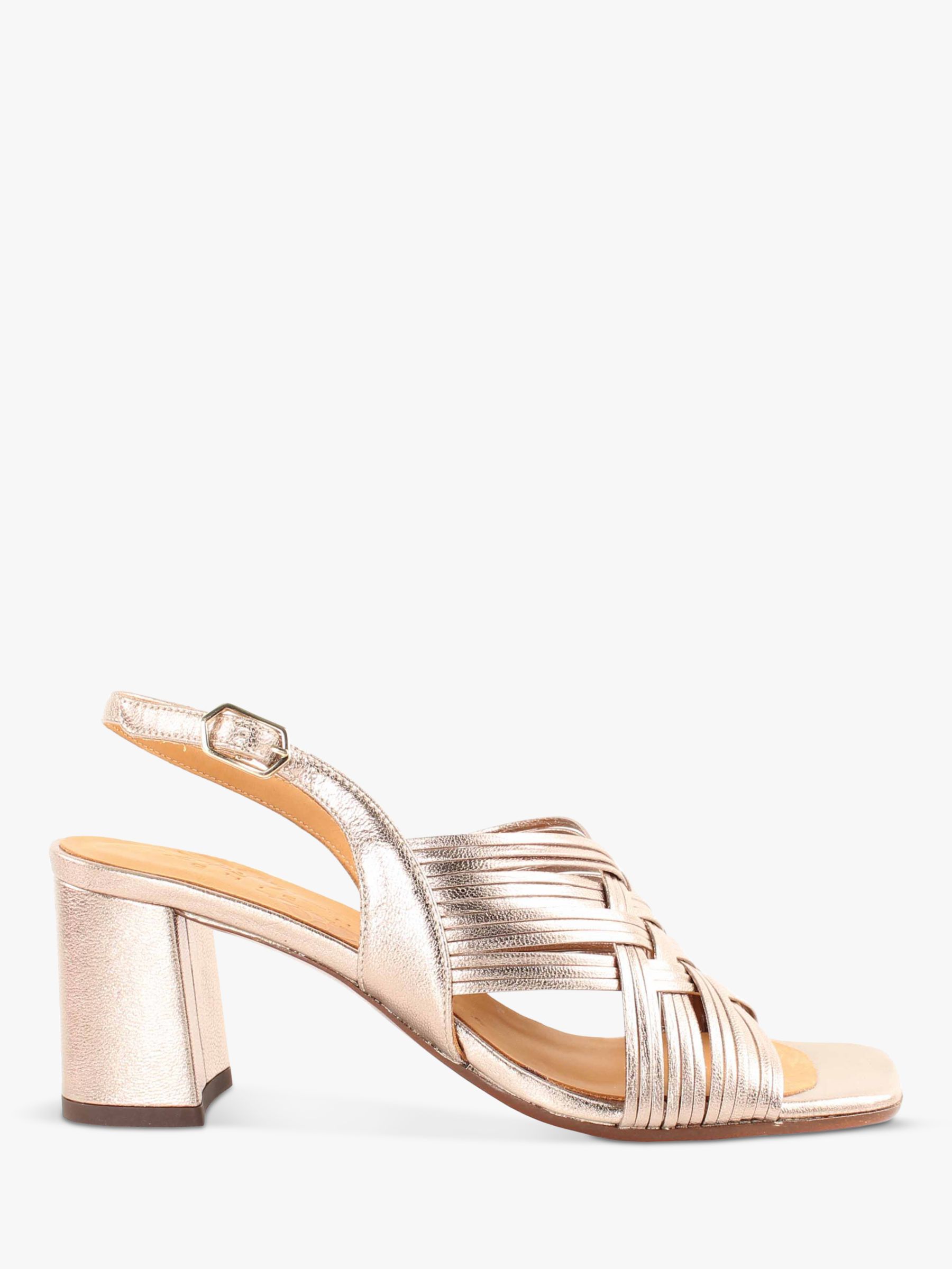 Chie Mihara Lubeya Leather Woven Strap Sling Back Heeled Sandals