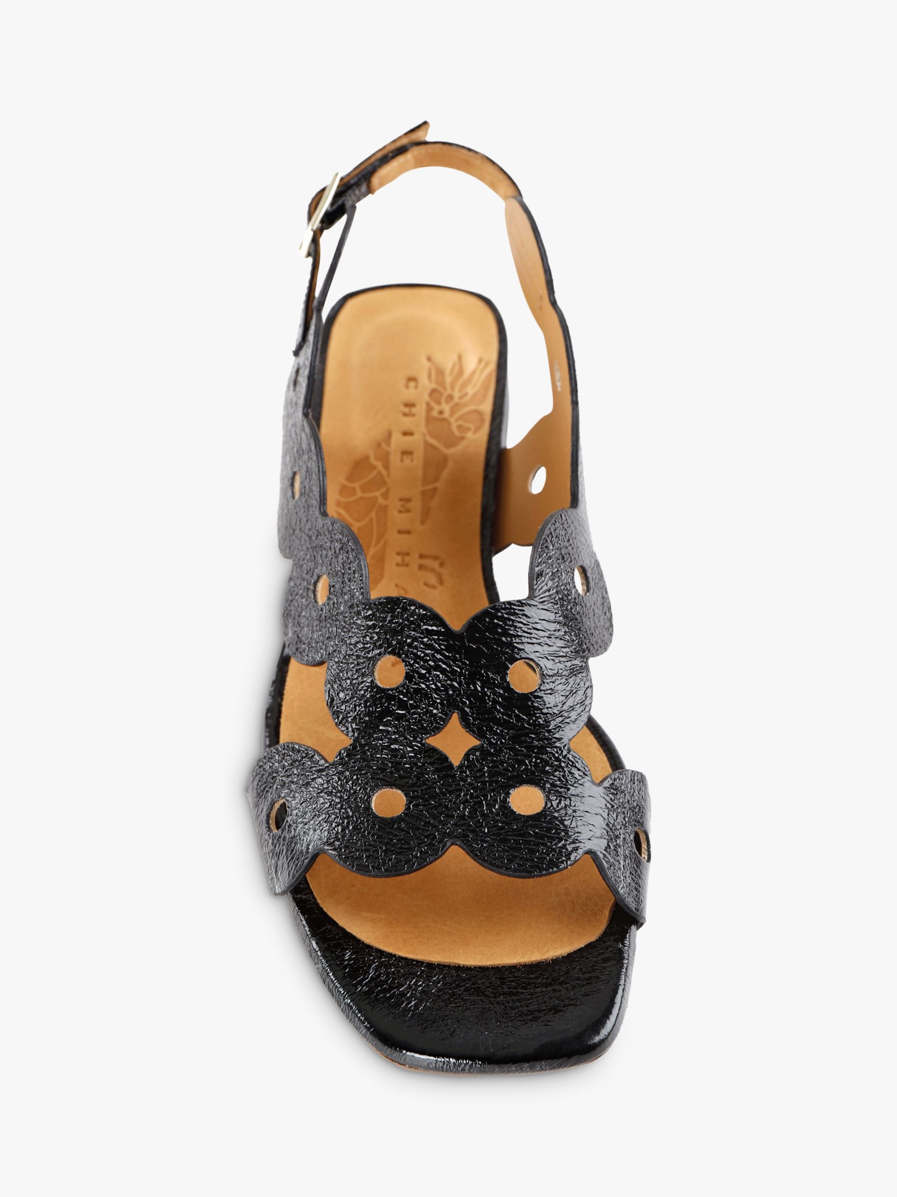 Chie Mihara Teide Leather Sandals Black at John Lewis Partners