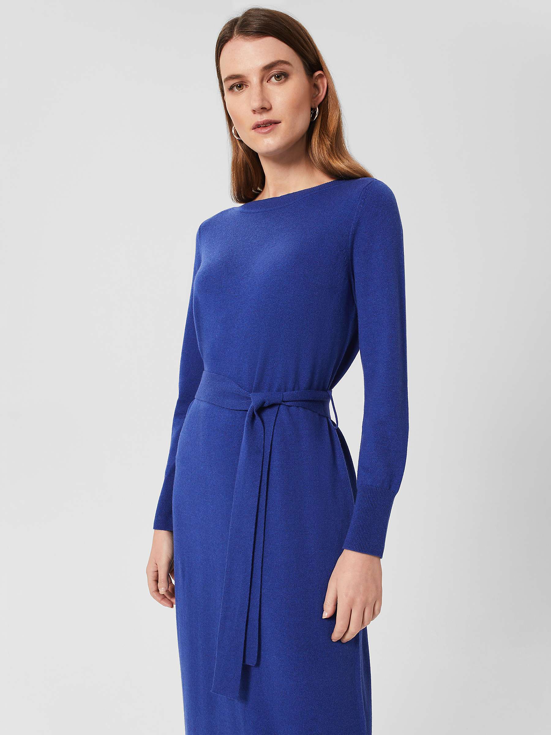 Buy Hobbs Eloise Wool Blend Knit Midi Dress, Cobalt Blue Online at johnlewis.com