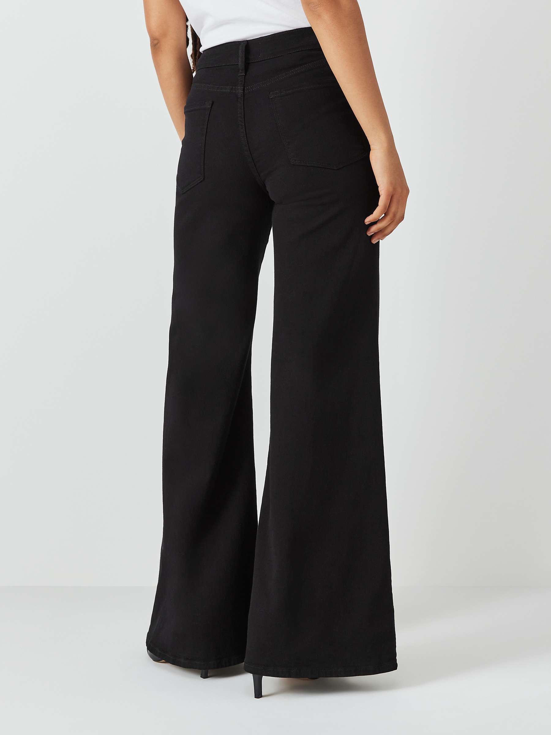 Buy FRAME Le Palazzo Wide Leg Jeans, Noir Online at johnlewis.com