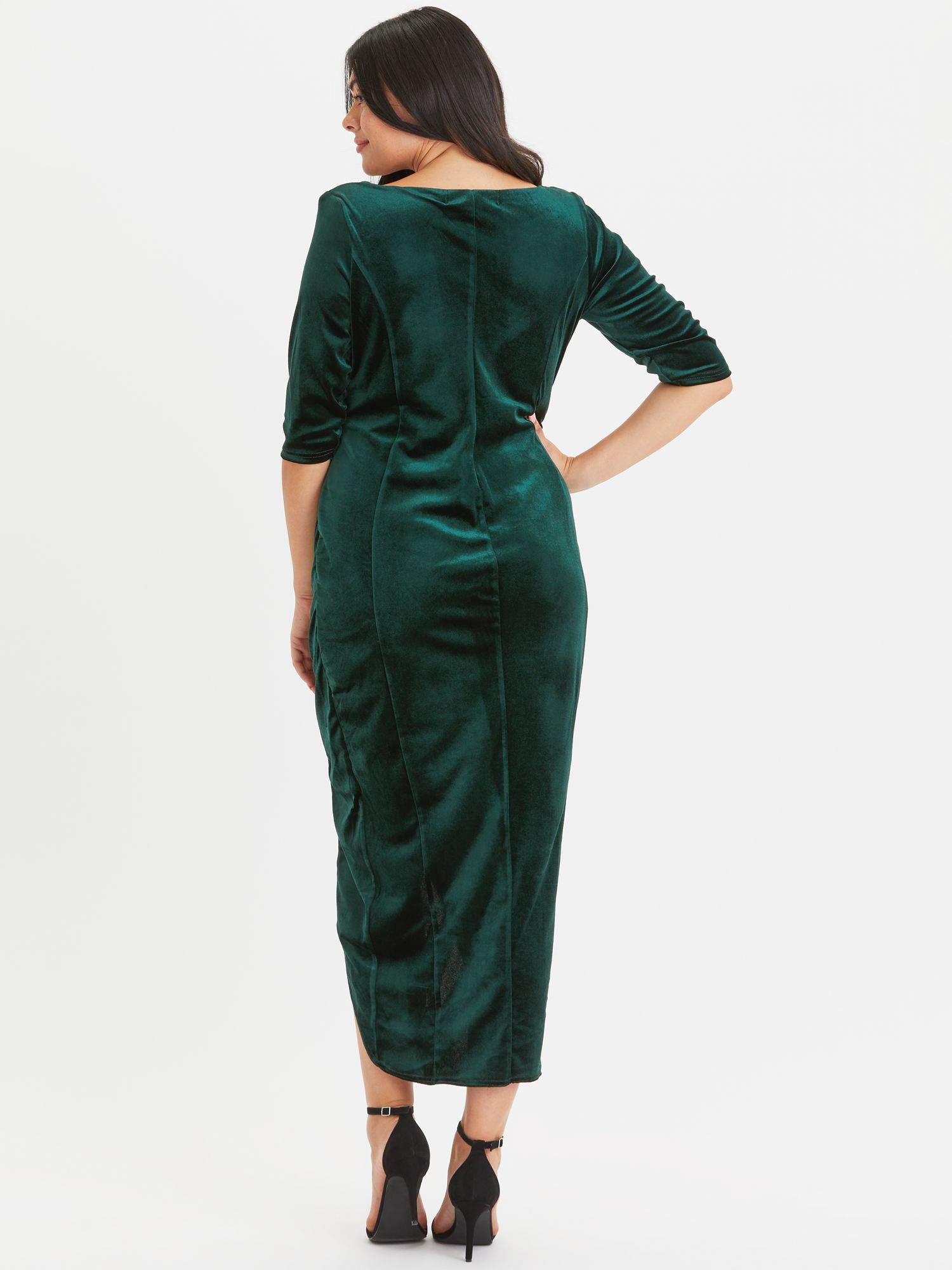 Scarlett & Jo Velvet Bodycon Dress, Green at John Lewis & Partners