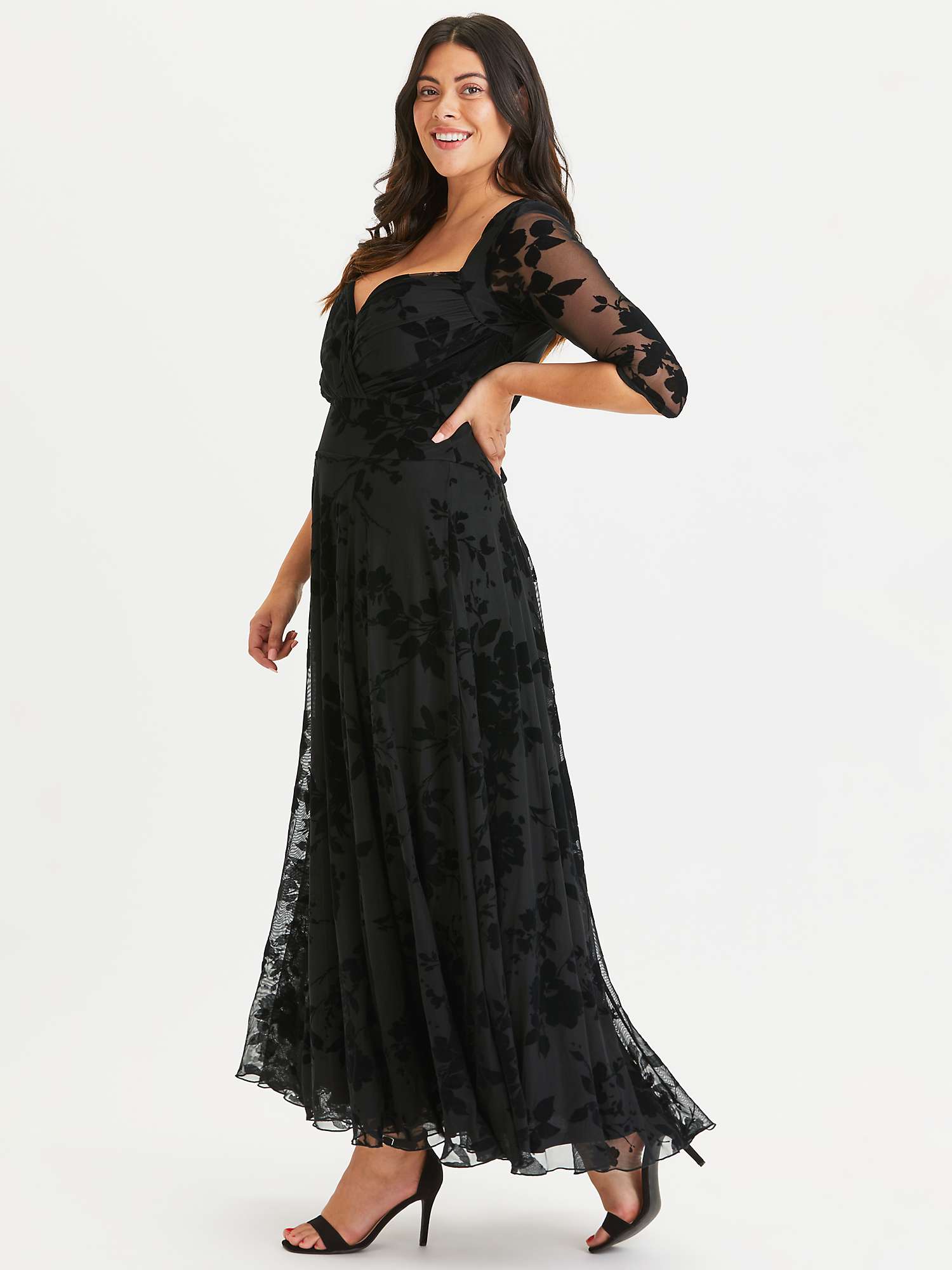 Buy Scarlett & Jo Floral Velvet Dress, Black Floral Online at johnlewis.com