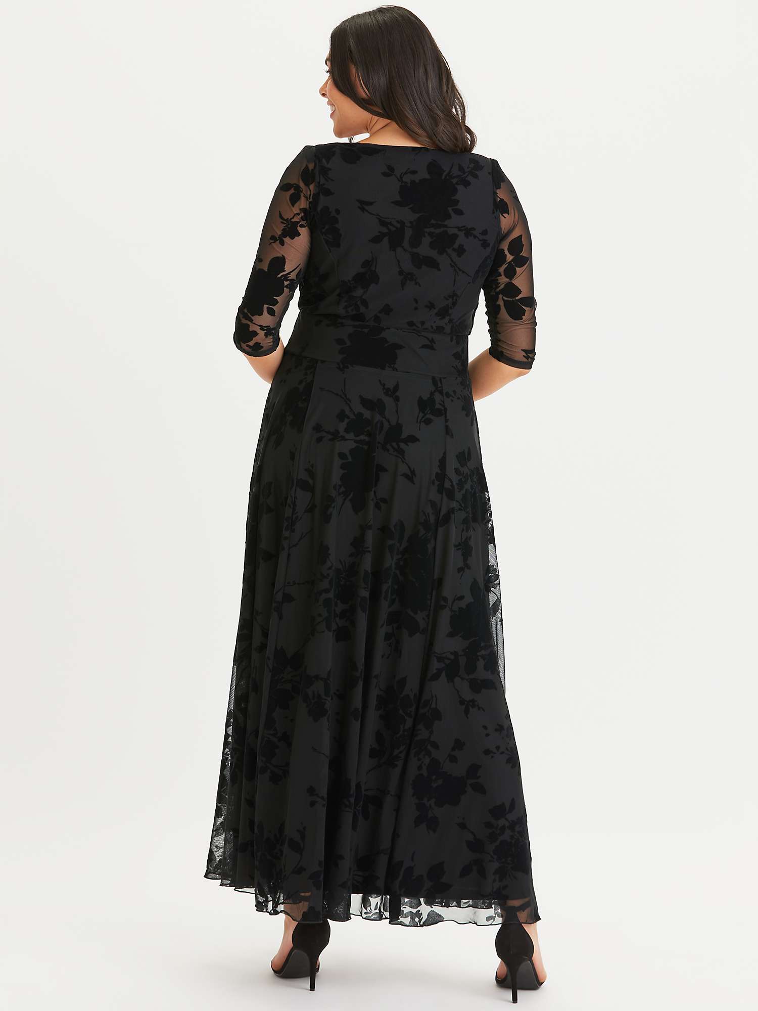 Buy Scarlett & Jo Floral Velvet Dress, Black Floral Online at johnlewis.com