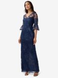 Adrianna Papell Sequin Embroidered Maxi Dress, Navy