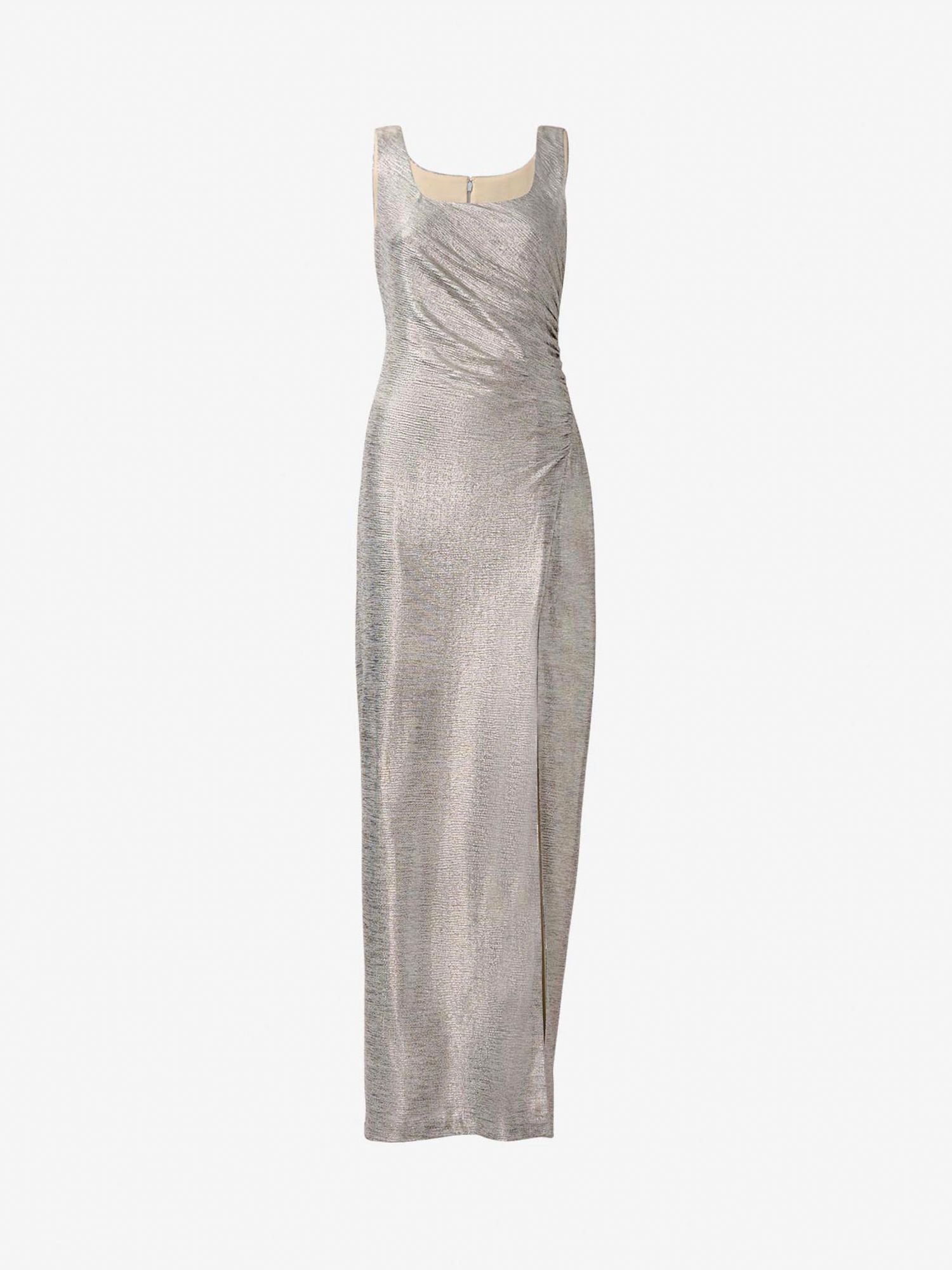 Adrianna Papell Foil Jersey Maxi Dress Light Gold 6