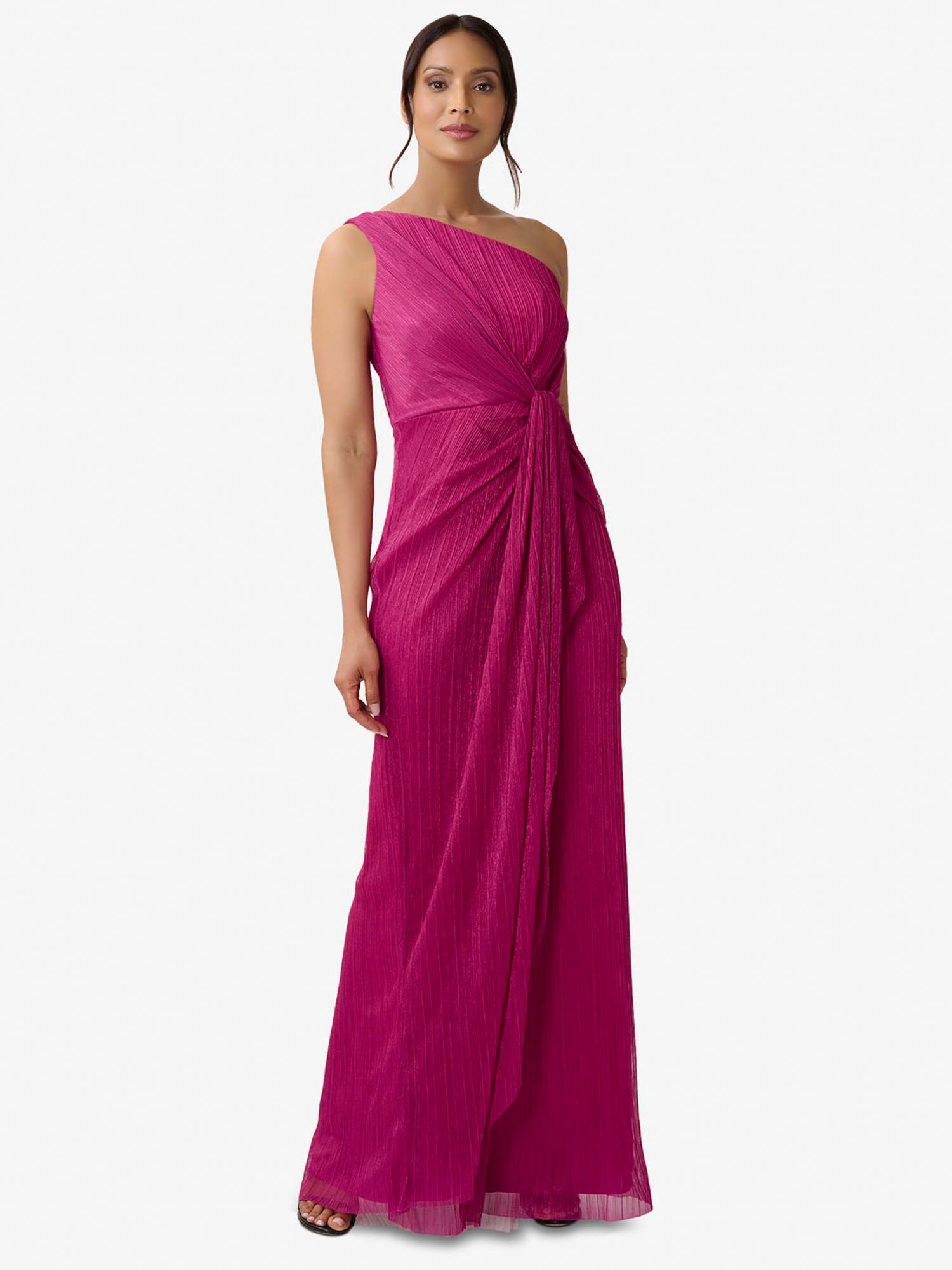 Buy Adrianna Papell Stardust One Shoulder Maxi Dress, Magenta Online at johnlewis.com