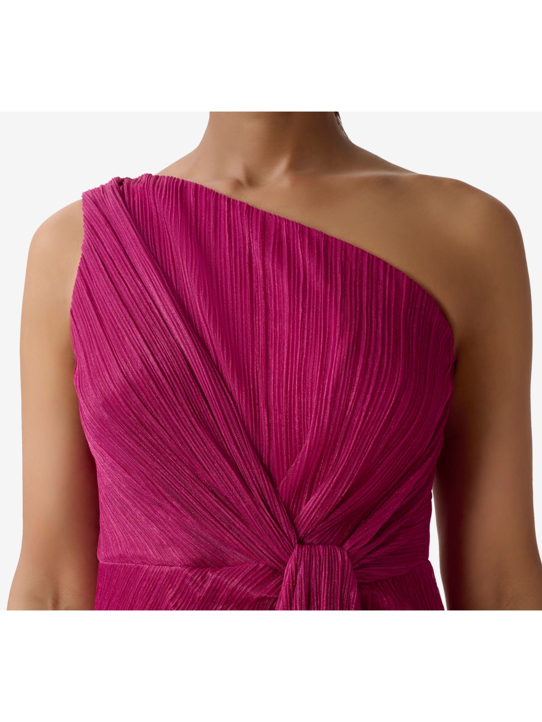 Buy Adrianna Papell Stardust One Shoulder Maxi Dress, Magenta Online at johnlewis.com