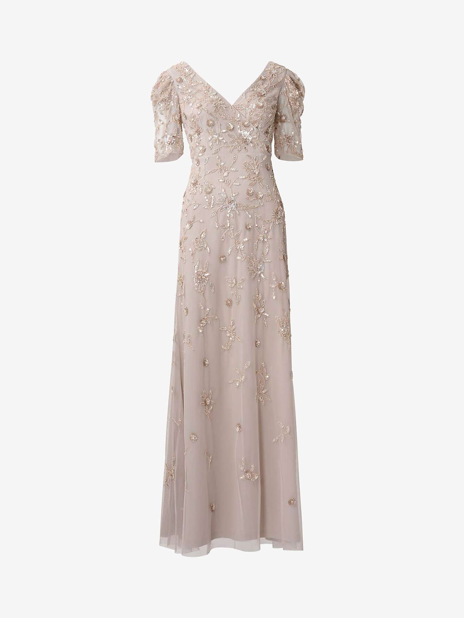 Buy Adrianna Papell Beaded Surplice Maxi Dress, Marble Online at johnlewis.com