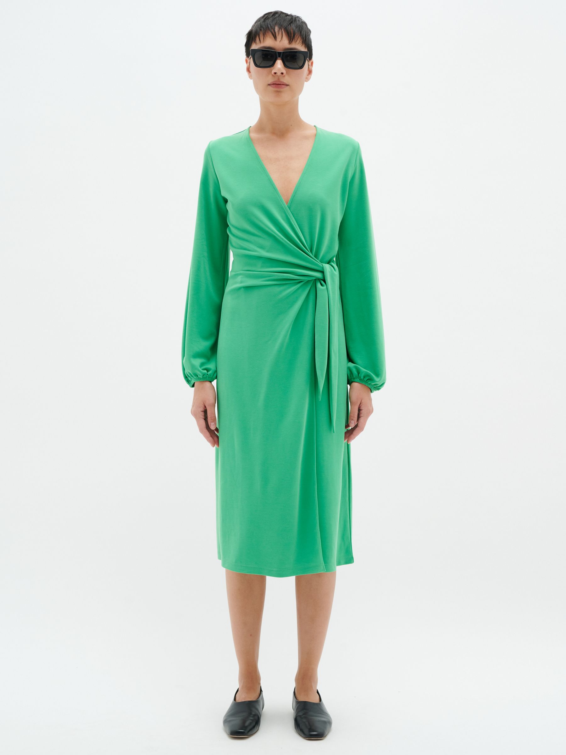 InWear Catja Wrap Midi Dress, Bright Green at John Lewis & Partners