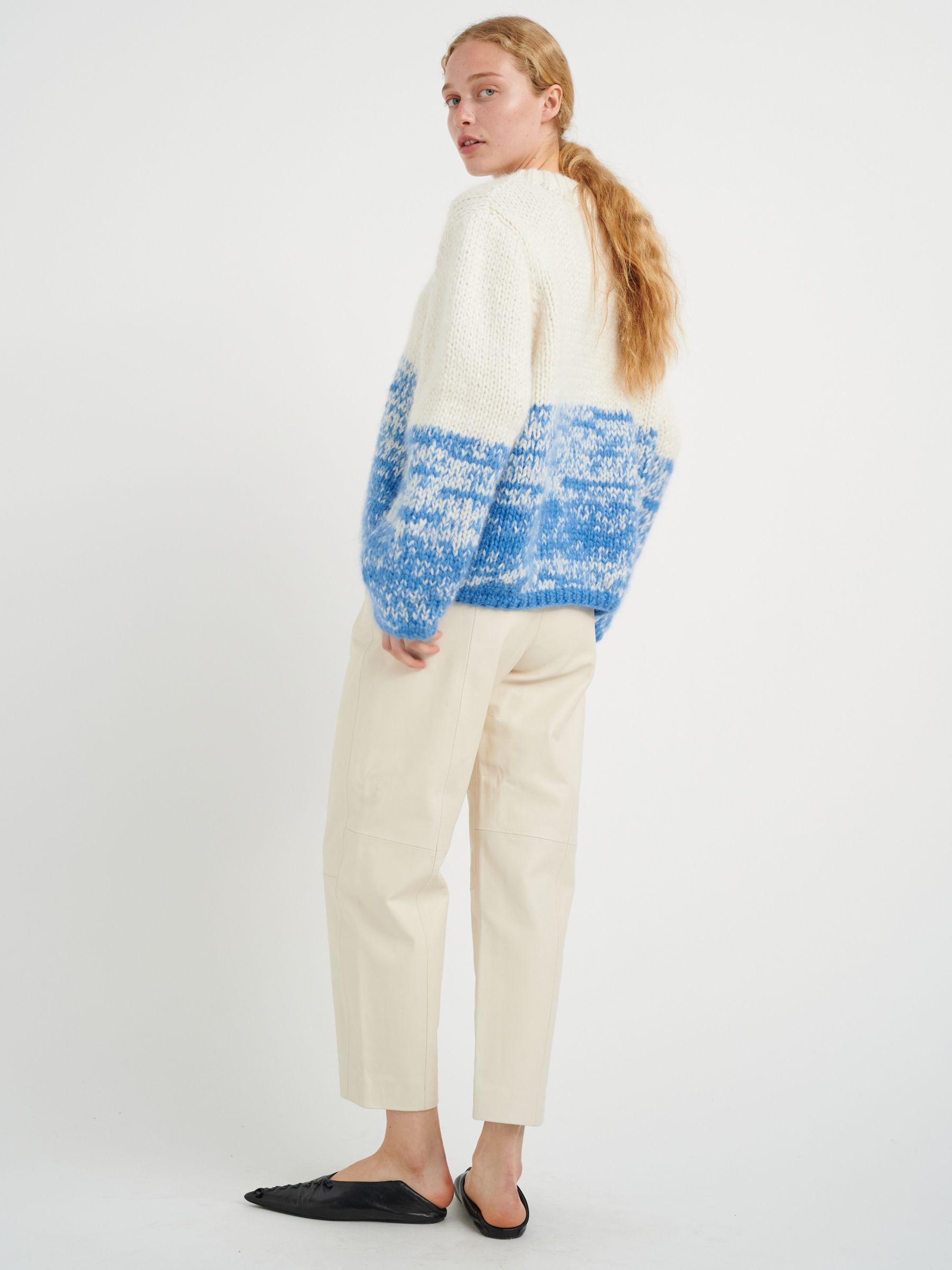 InWear Manda Abstract Wool Blend Jumper, Blue/White at John Lewis ...