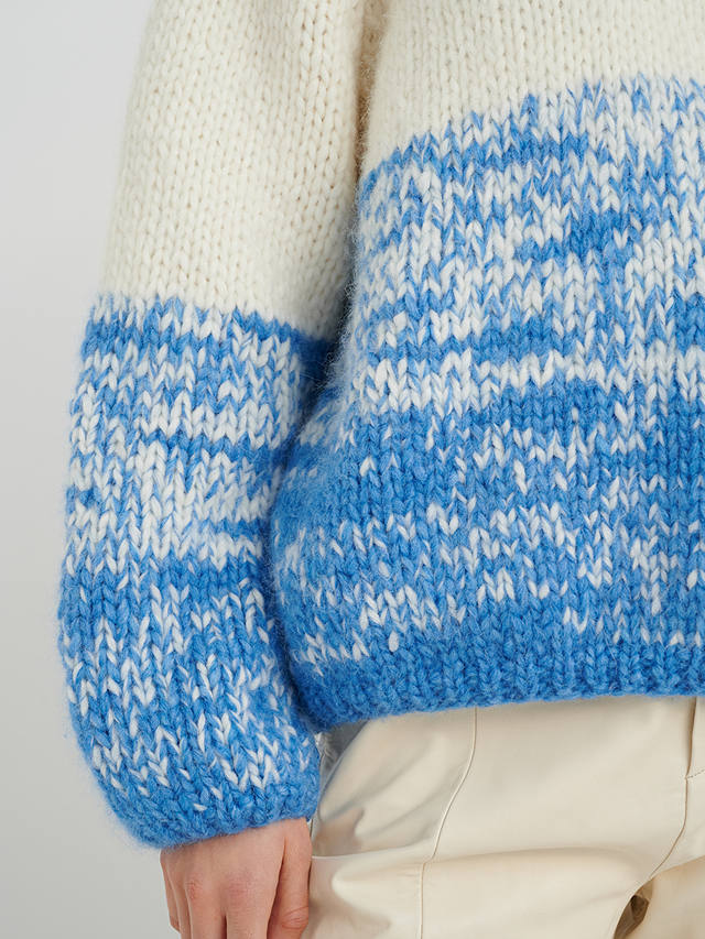 InWear Manda Abstract Wool Blend Jumper, Blue/White