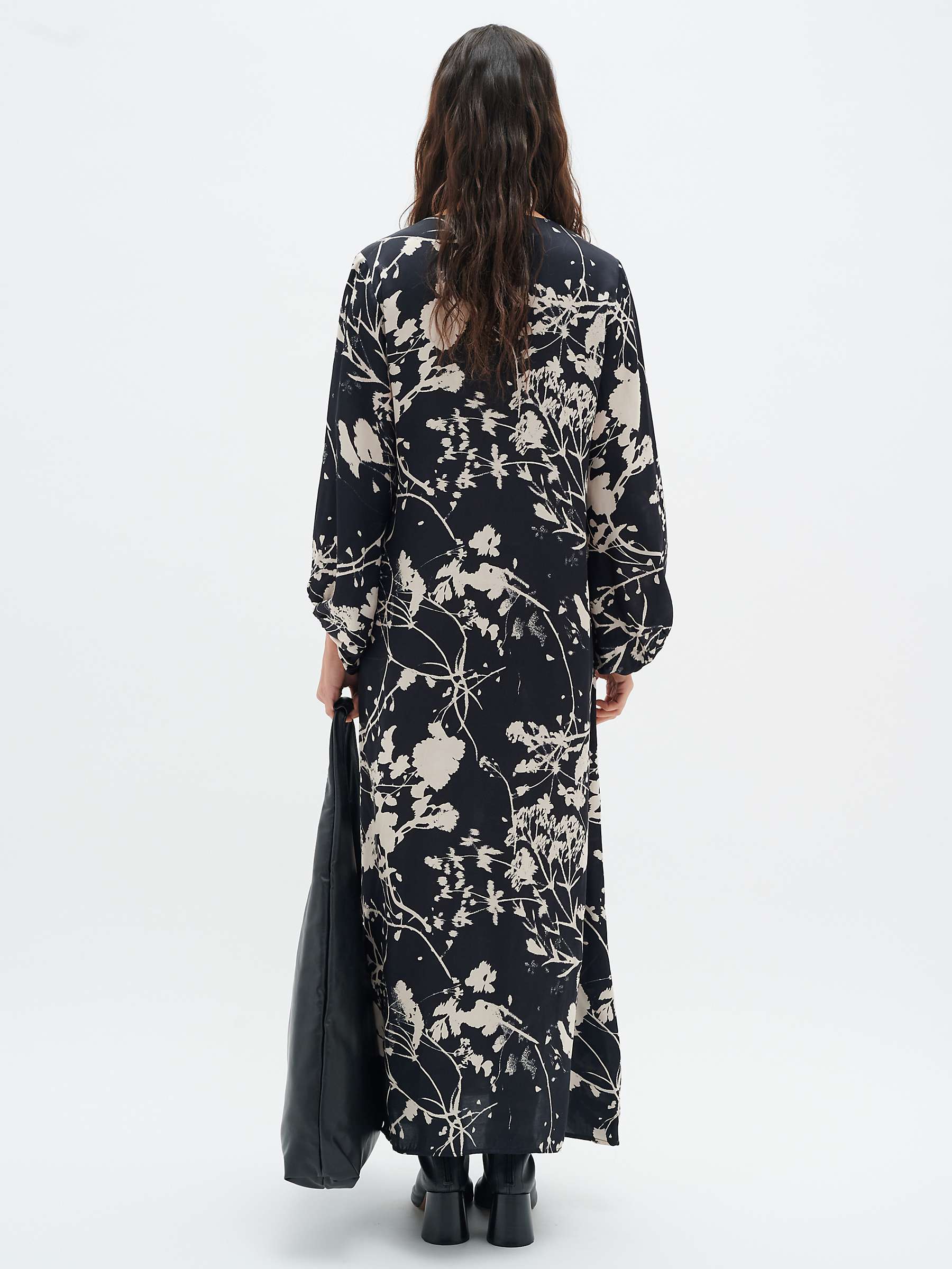 Buy InWear Selima Cropped Sleeve Floral Print Dress, Black Online at johnlewis.com