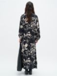 InWear Selima Cropped Sleeve Floral Print Dress, Black, Black