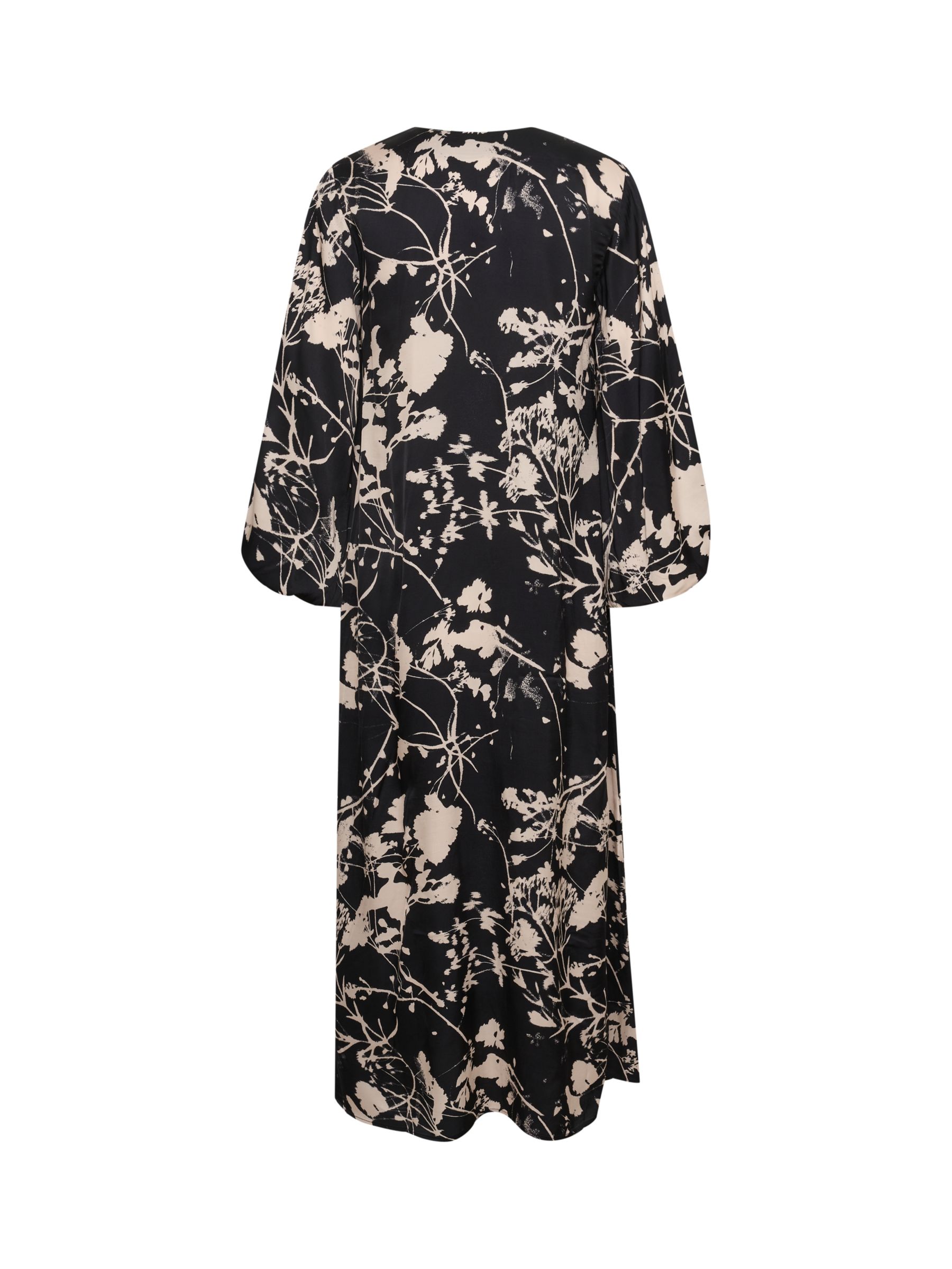 InWear Selima Cropped Sleeve Floral Print Dress, Black at John Lewis ...