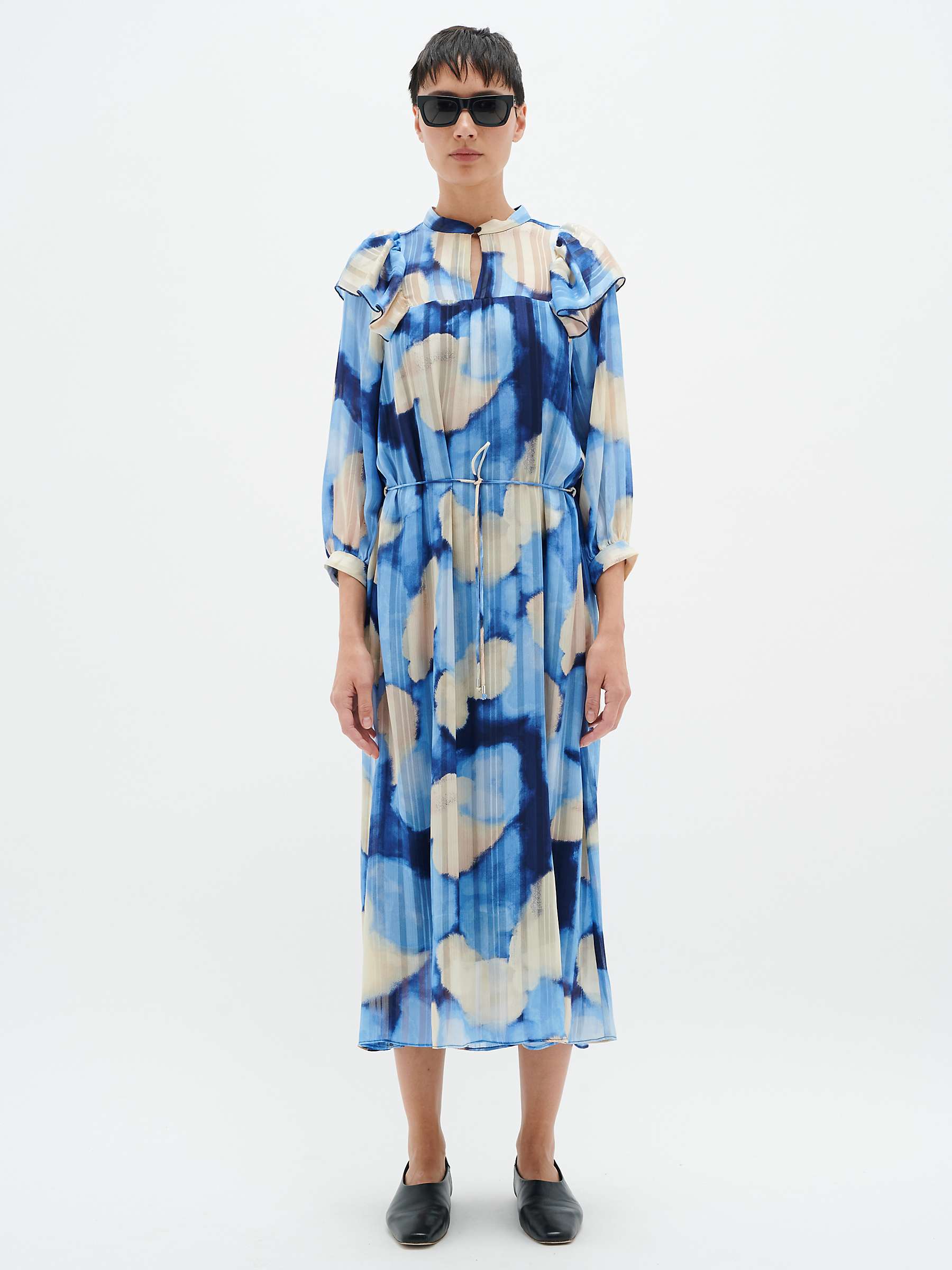 Buy InWear Secia 3/4 Sleeve Midi Dress, Blue Thunder Sky Online at johnlewis.com