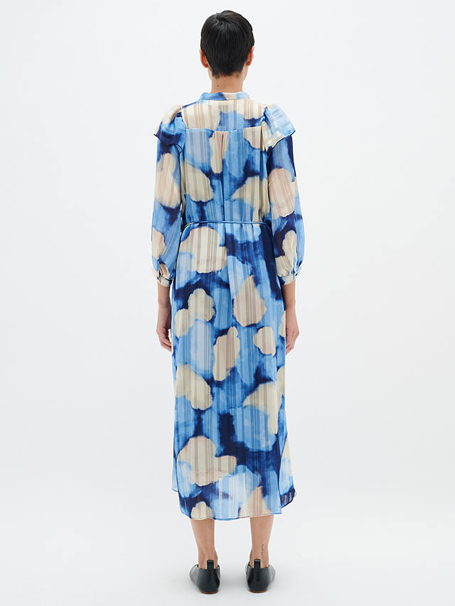 InWear Secia 3/4 Sleeve Midi Dress, Blue Thunder Sky