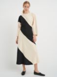 InWear Sharla Diagonal Stripe Maxi Dress, Black/Eggshell, Black/Eggshell