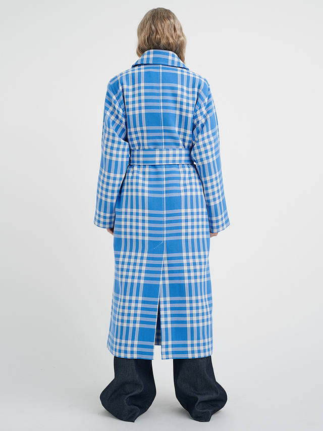 InWear Mitzie Long Sleeve Coat, Blue Check