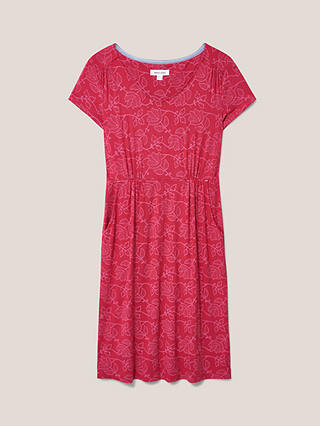 White Stuff Tallie Printed Jersey Dress, Red