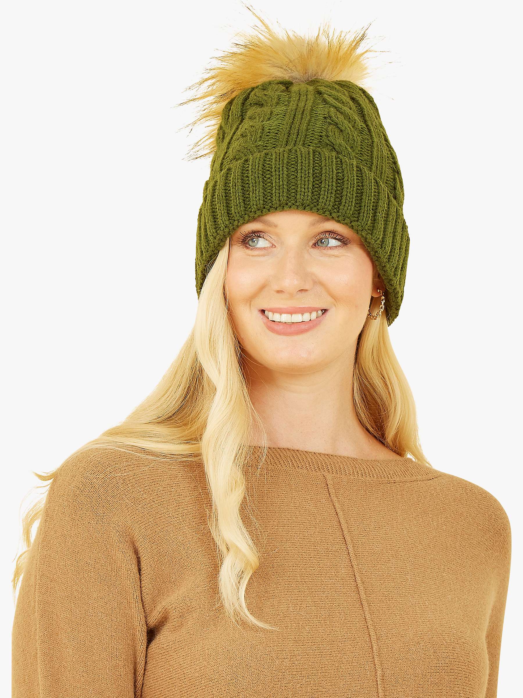 Buy Yumi Cable Knit Pom Pom Hat Online at johnlewis.com