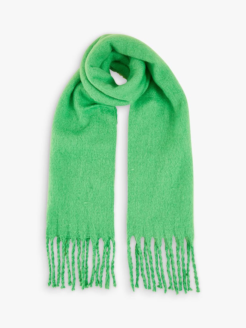 Yumi Soft Touch Large Tassle Scarf, Green at John Lewis & Partners