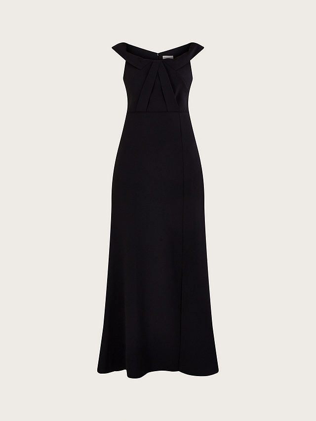 Monsoon Beatrice Bardot Maxi Dress, Black, 6