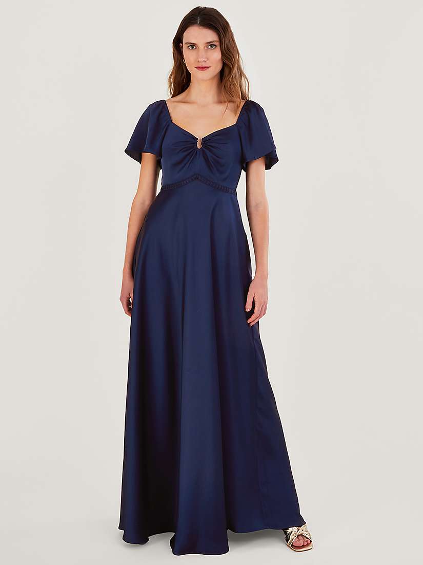 Buy Monsoon Savannah Satin Maxi Dress, Navy Online at johnlewis.com