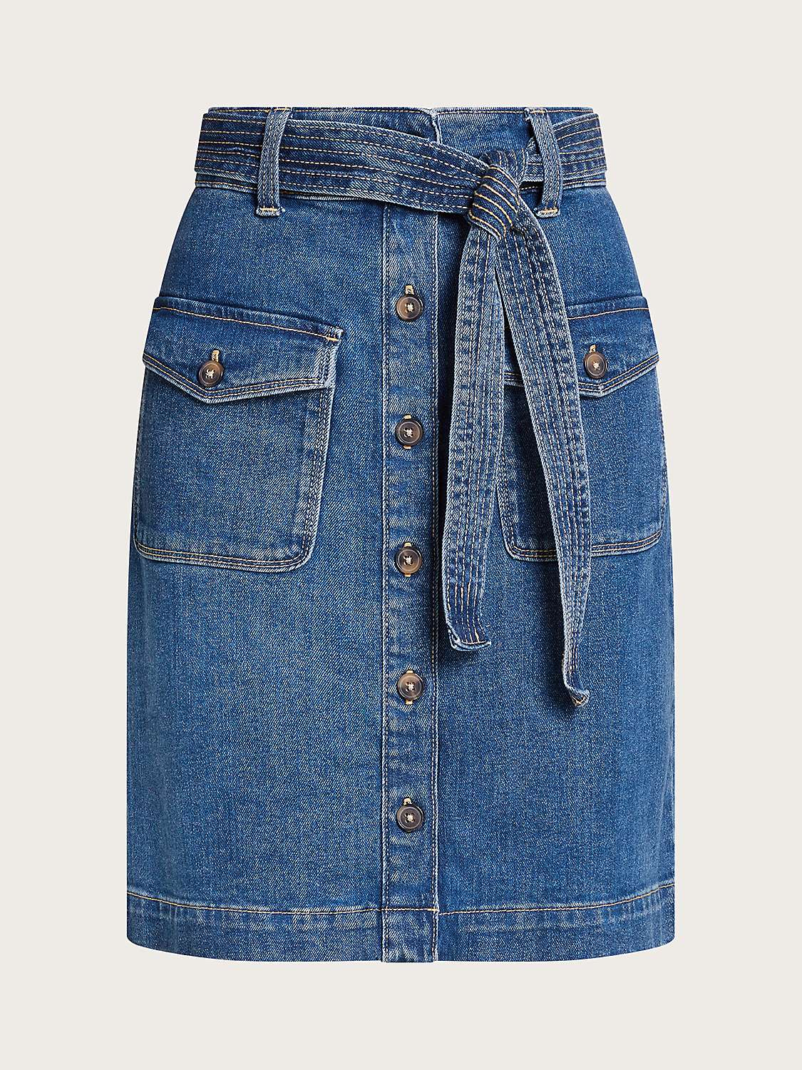 Buy Monsoon Button Mini Denim Skirt, Indigo Online at johnlewis.com