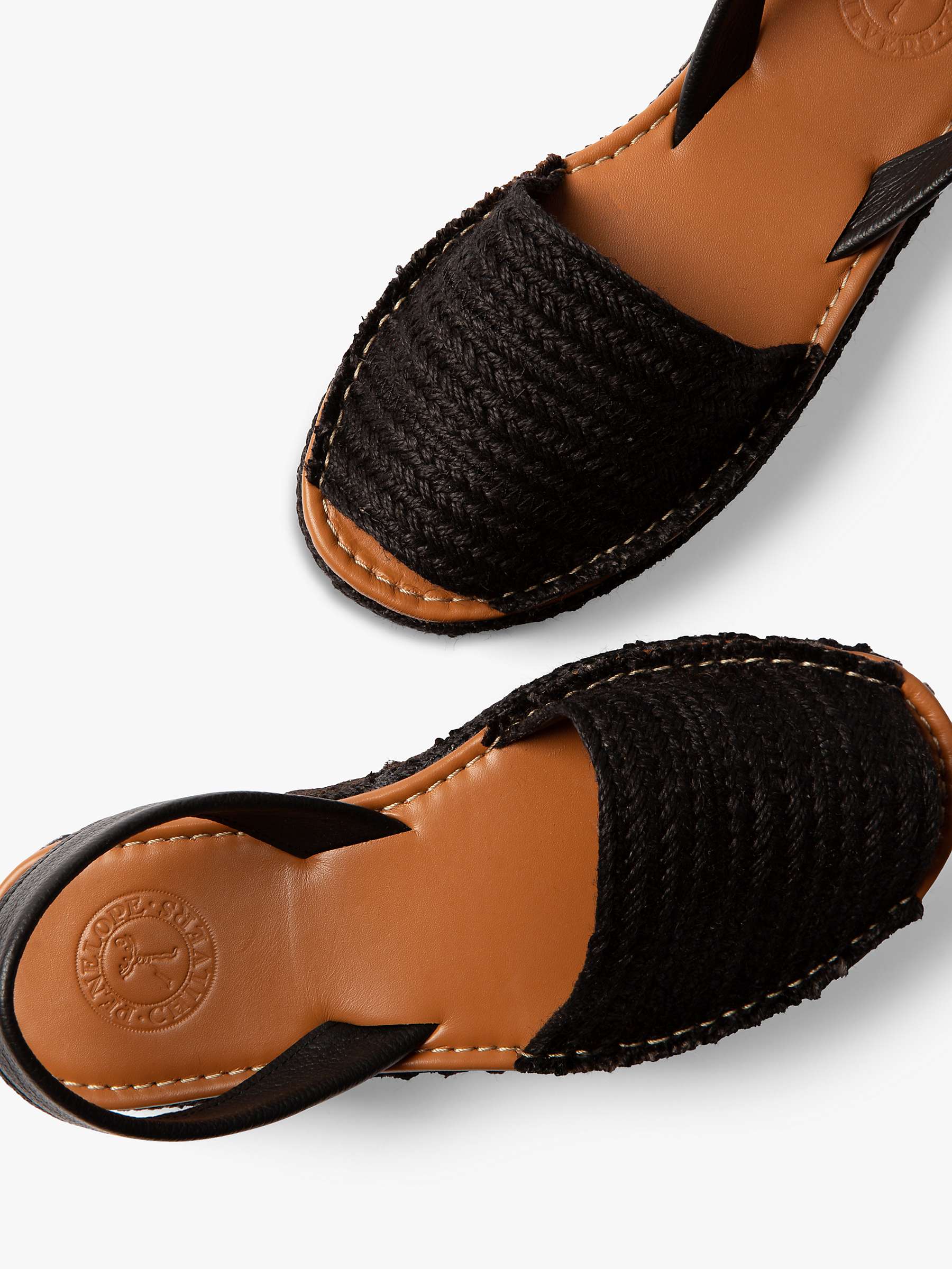 Buy Penelope Chilvers Plaited Jute Flatform Sandals, Black Online at johnlewis.com