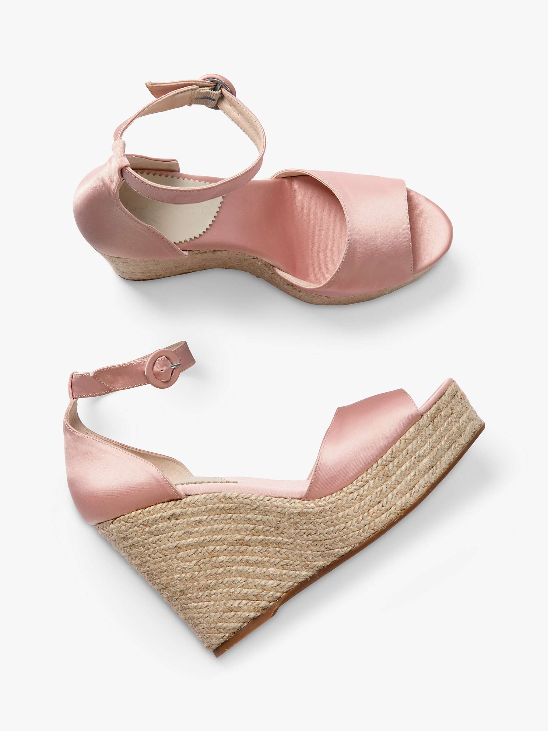 Buy Penelope Chilvers Corfu Espa Satin Wedge Sandals, Tea Rose Online at johnlewis.com